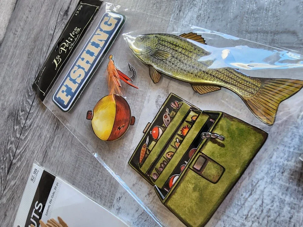 Scrapbook Stickers LOT - Fishing Camping Lake Vacation Cabin Retired NEW 34